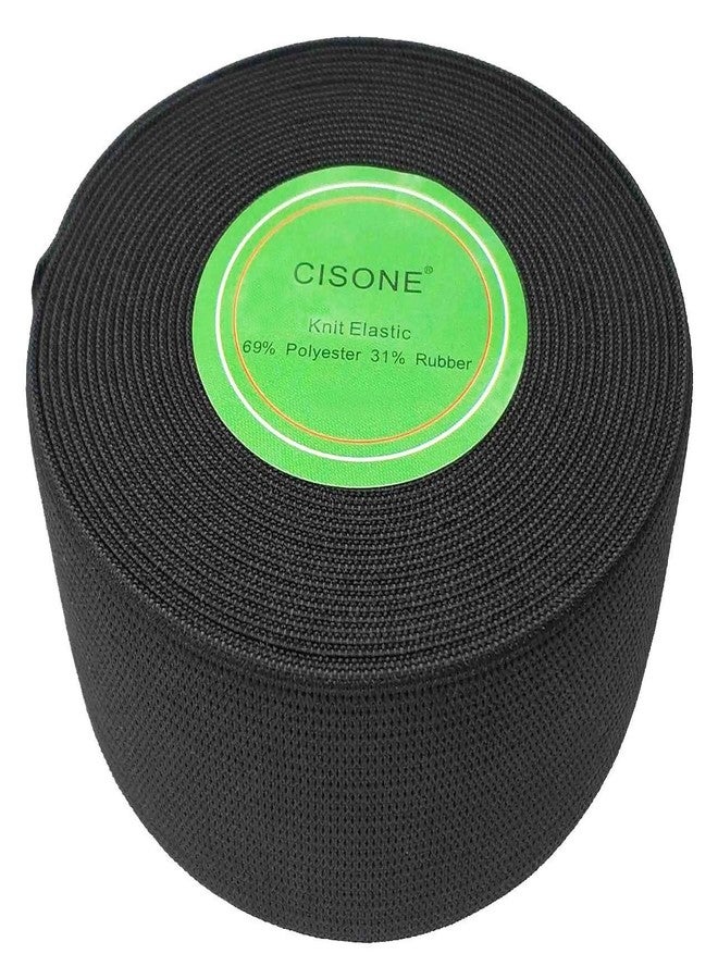 CISONE 1.5 Inch Wide Black Heavy Stretch Knit Elastic Band 5 Yards - Image 3