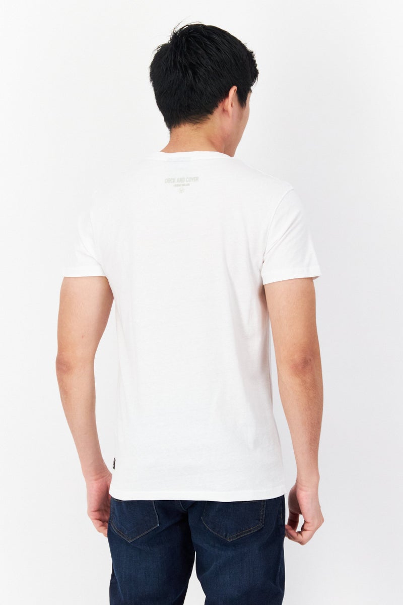 DUCK AND COVER Men Crew Neck Short Sleeve Graphic T Shirt, White - Image 3