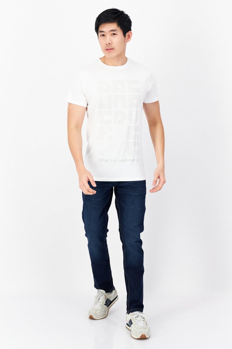 DUCK AND COVER Men Crew Neck Short Sleeve Graphic T Shirt, White - Image 4