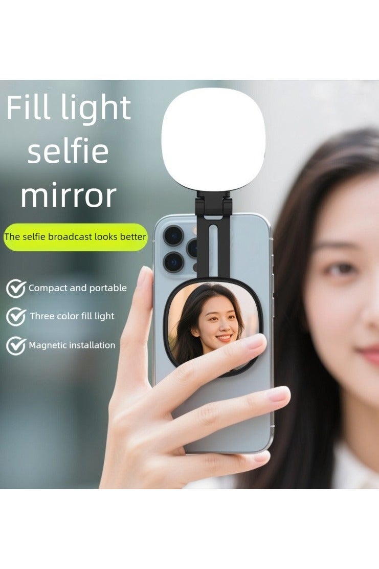 Rotatable Magnet Photography Light Portable Mirror Selfie Light LED Video Light - Image 2