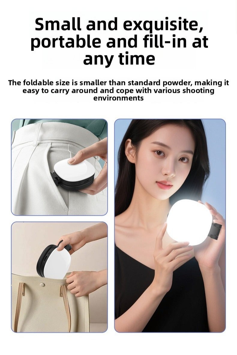 Rotatable Magnet Photography Light Portable Mirror Selfie Light LED Video Light - Image 5