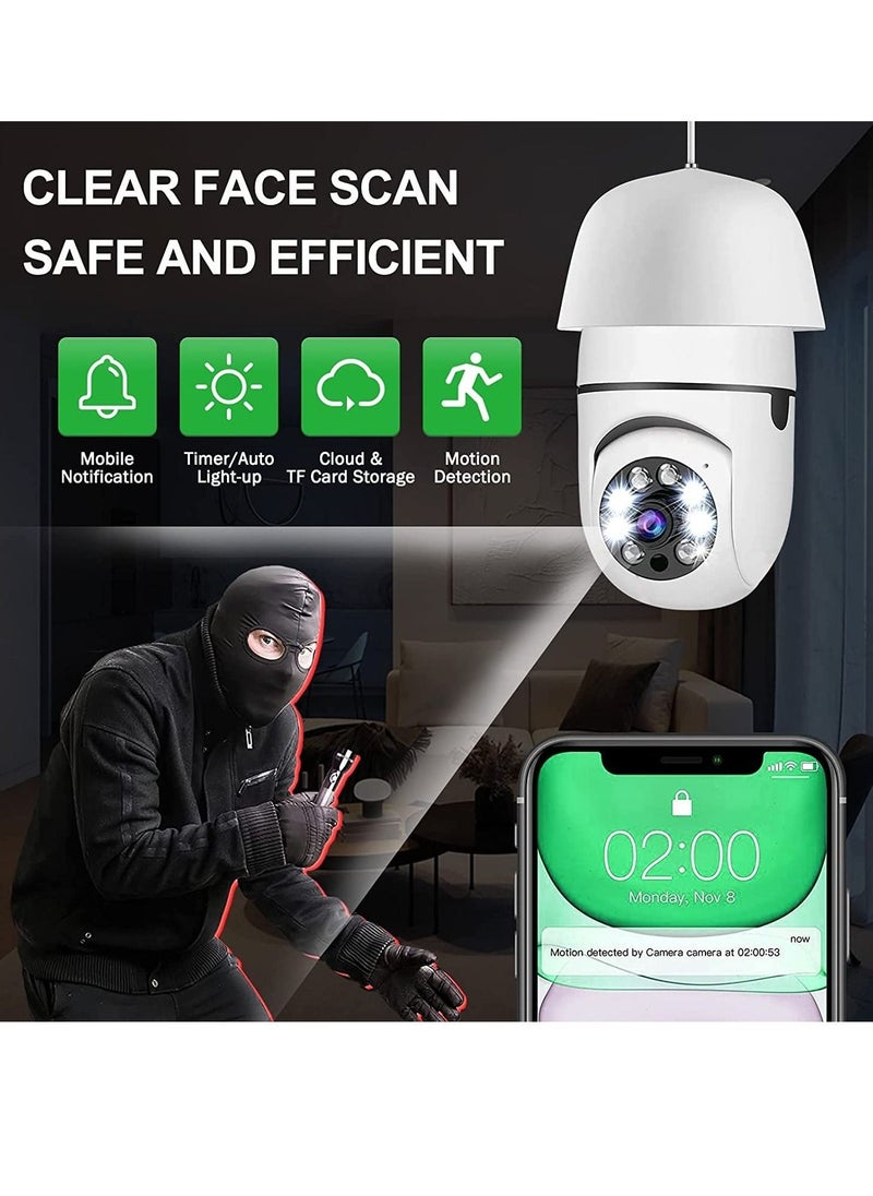 Generic - 360 Degree Security Cameras Wireless Outdoor, 2.4GHz & 5G WiFi Light Bulb Camera, 1080p Wireless Cameras for Home Security, Indoor Security Camera System, Motion Detection - Image 1