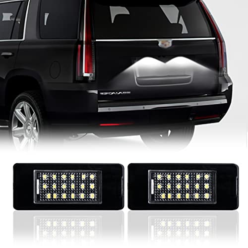 DERMOKA LED License Plate Lights for 2015-2020 Chevy Suburban Tahoe GMC Yukon Cadillac Escalade ESV Rear Tag Lamp Assembly, 6000K White 2PCS - Image 1