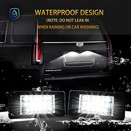 DERMOKA LED License Plate Lights for 2015-2020 Chevy Suburban Tahoe GMC Yukon Cadillac Escalade ESV Rear Tag Lamp Assembly, 6000K White 2PCS - Image 5