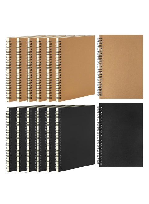 12 Pack Spiral Ruled Notebook A5 Lined Travel Notebook Colorful Notebook 60 Sheets/120 Pages Memo Notepad Sketchbook Spiral Bound Notebooks for Students Office Business