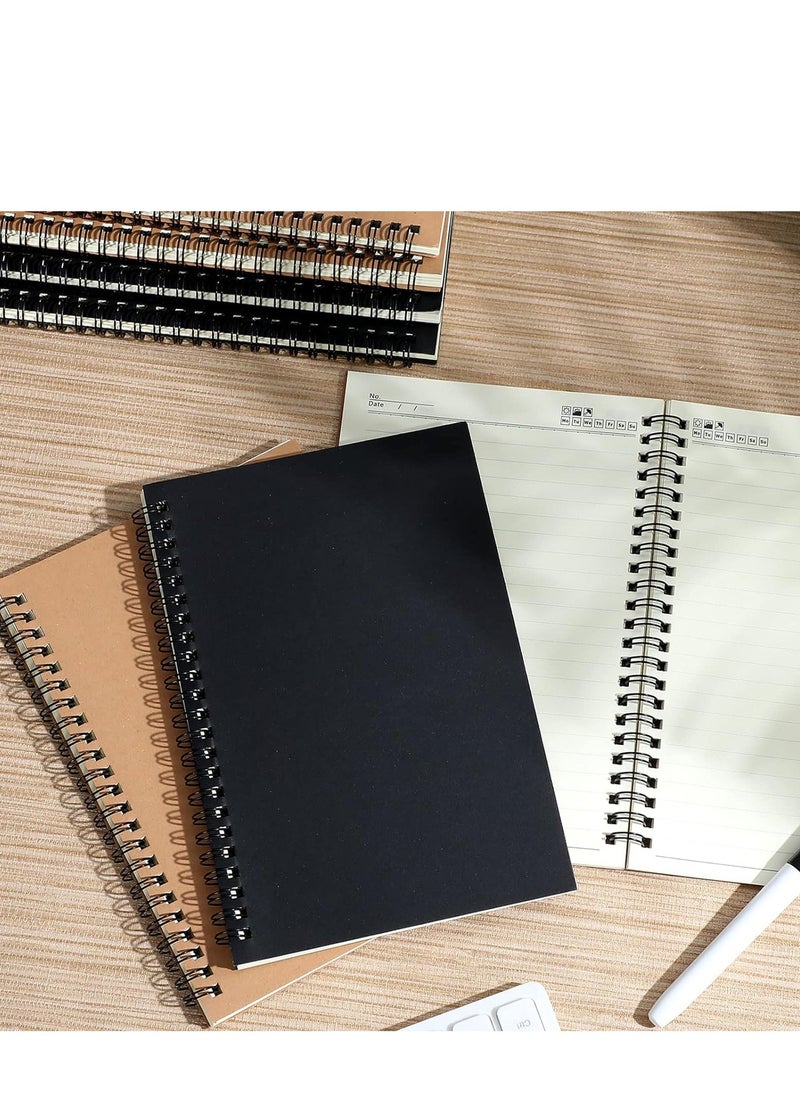 SYOSI - 12 Pack Spiral Ruled Notebook A5 Lined Travel Notebook Colorful Notebook 60 Sheets/120 Pages Memo Notepad Sketchbook Spiral Bound Notebooks for Students Office Business - Image 1