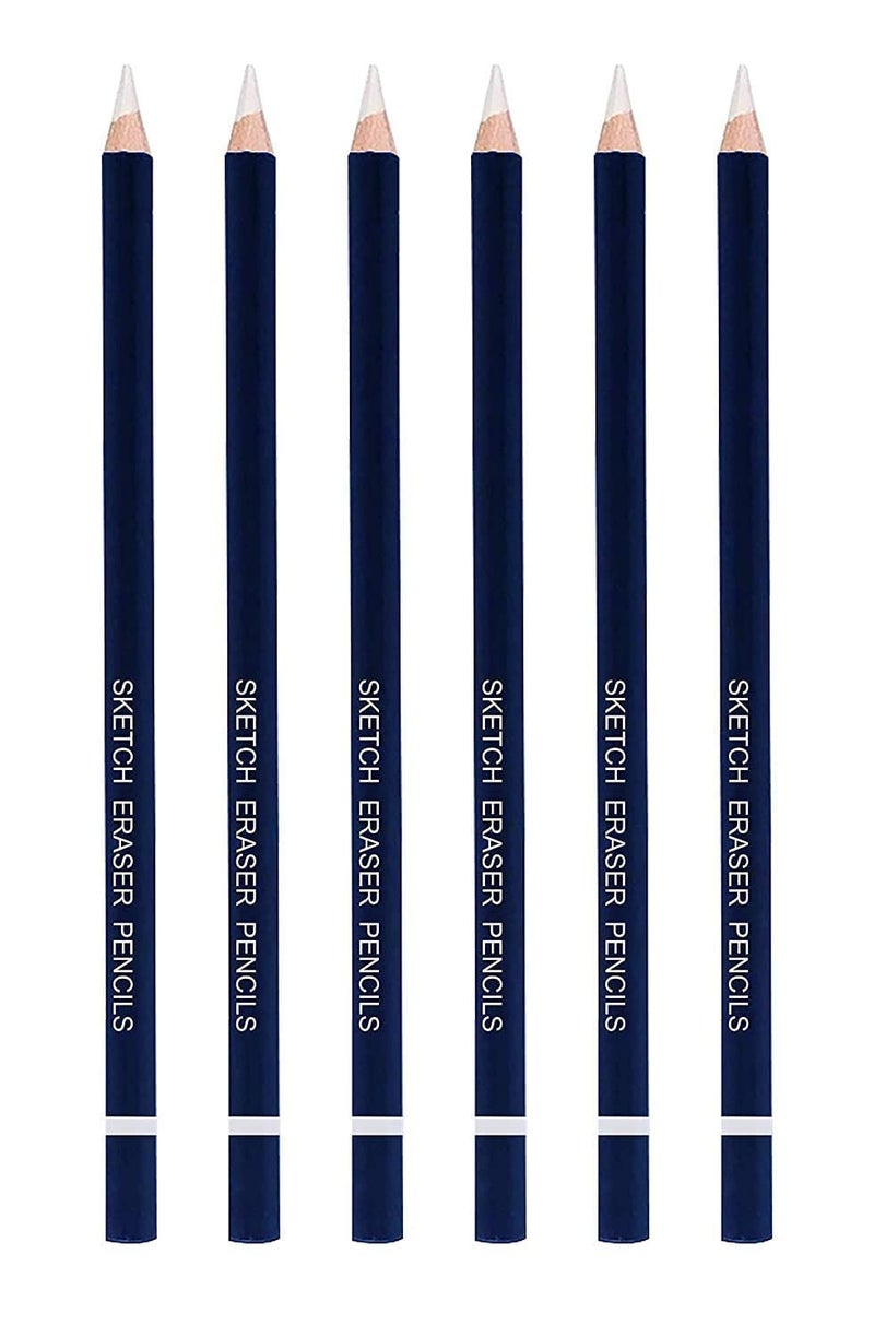 HOUSE HATCH Artist Eraser Pencil Set of 6 | Non-Toxic Drawing Erasers for Sketching, Shading, Graphic Design & Art Projects | Ideal for Artists & Students, Ink Color-Black - Image 2