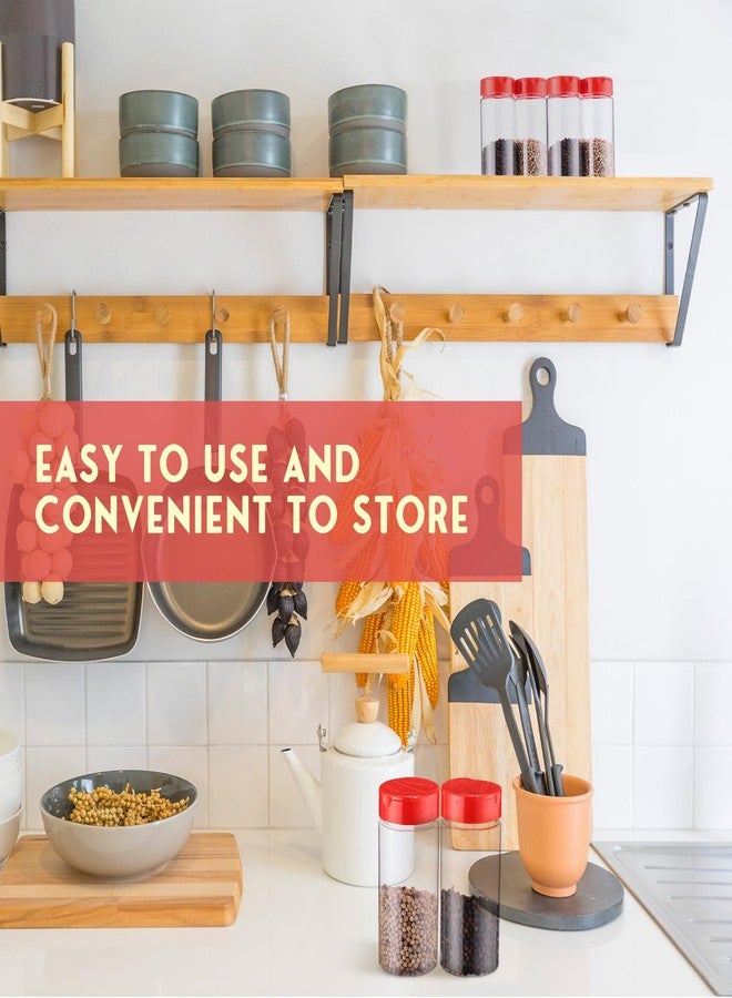 Uiifan عبوة من 30 برطمان توابل بلاستيكي من Uiifan، سعة كل منها 250 مل (8.7 أونصة)، مزودة بأغطية هزازة، عبوات توابل شفافة، زجاجات توابل فارغة، برطمانات بأغطية حمراء لتخزين التوابل في المطبخ، مثل الملح والسكر والفلفل. - Image 4