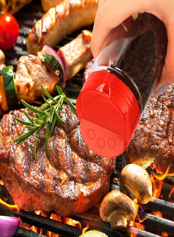 Uiifan عبوة من 30 برطمان توابل بلاستيكي من Uiifan، سعة كل منها 250 مل (8.7 أونصة)، مزودة بأغطية هزازة، عبوات توابل شفافة، زجاجات توابل فارغة، برطمانات بأغطية حمراء لتخزين التوابل في المطبخ، مثل الملح والسكر والفلفل. - Image 5