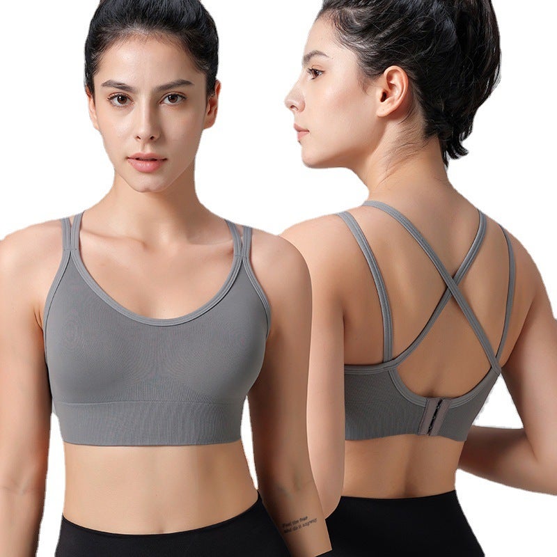 Cross Beauty Back Bra Yoga Shockproof Running Fitness Plus Size Sports Underwear Sport Bra - Image 2