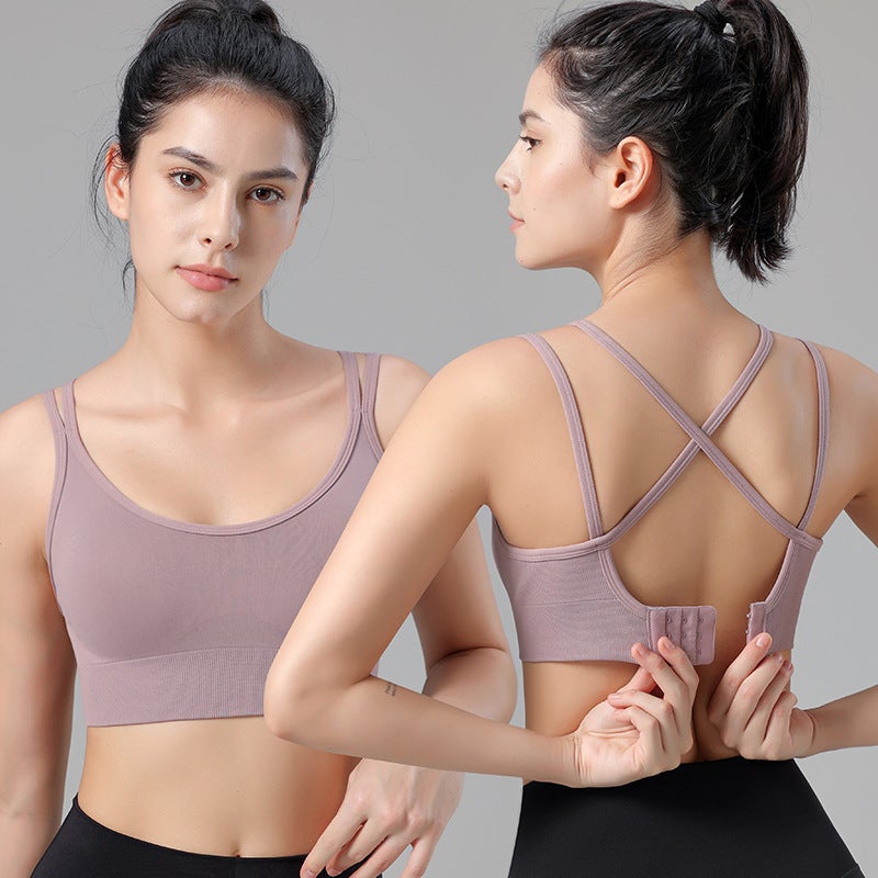 Cross Beauty Back Bra Yoga Shockproof Running Fitness Plus Size Sports Underwear Sport Bra - Image 3