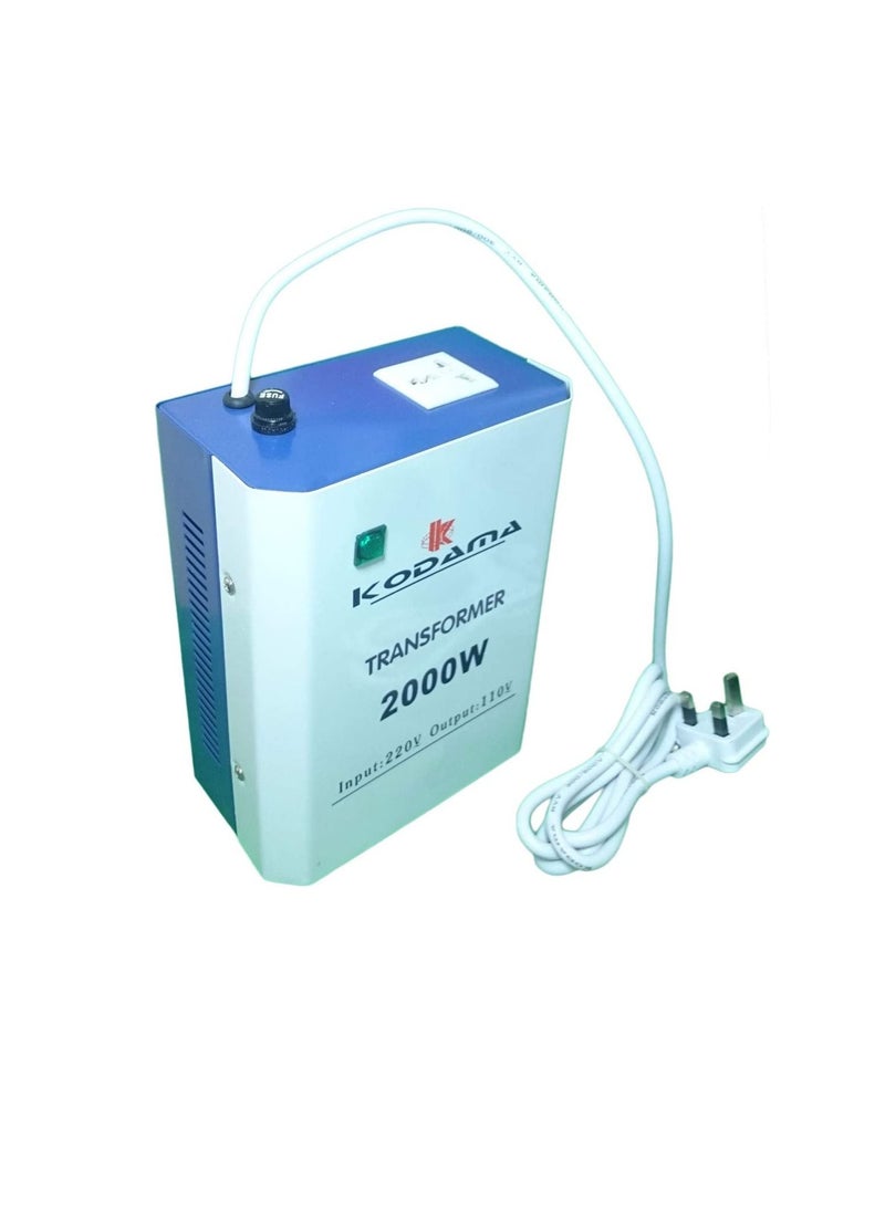 KODAMA - 2000W Universal 3 Pin UK Plug Transformer 220V To 110V Step Down Power Converter - Image 1