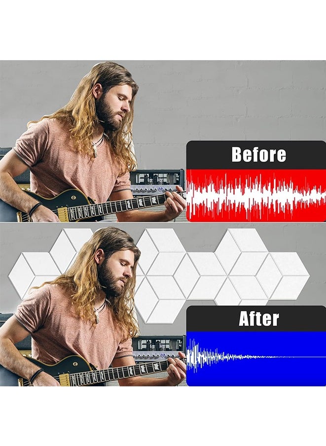 Generic - 12 Pack Self-adhesive Acoustic Panels 12" X 10" X 0.4" - Sound Proof Foam Panels with High Density, Stylish Y-Lined Design, Flame Resistant, Absorb Noise and Eliminate Echoes(White) - Image 1