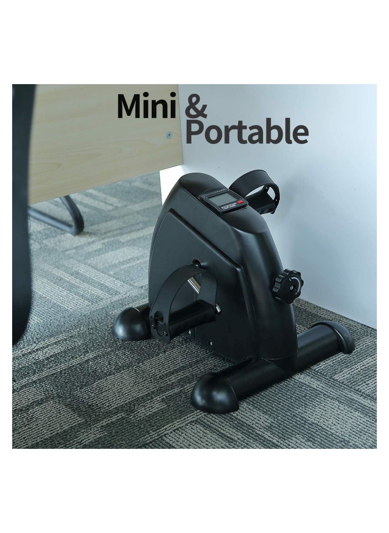 Generic - Mini Exercise Bike Pedal Exerciser Portable Home Office Leg Arm foot Cycle Bike with LCD Display & Adjustable Resistance Workout Gym Fitness Equipment Sitting Down Training Elliptical Machine - Image 1