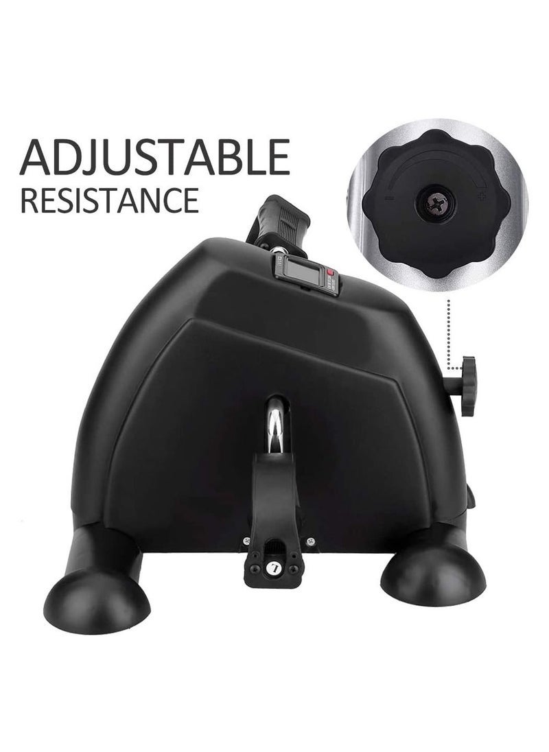 Generic - Mini Exercise Bike Pedal Exerciser Portable Home Office Leg Arm foot Cycle Bike with LCD Display & Adjustable Resistance Workout Gym Fitness Equipment Sitting Down Training Elliptical Machine - Image 1