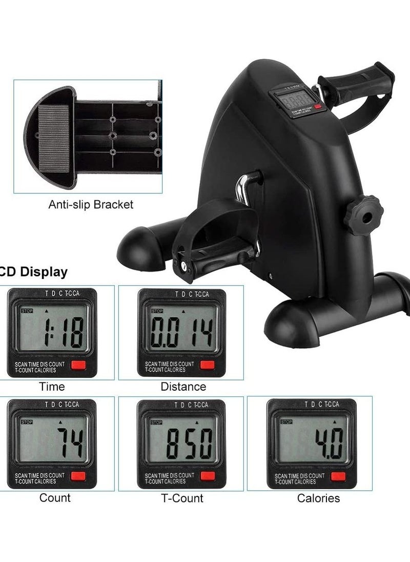 Generic - Mini Exercise Bike Pedal Exerciser Portable Home Office Leg Arm foot Cycle Bike with LCD Display & Adjustable Resistance Workout Gym Fitness Equipment Sitting Down Training Elliptical Machine - Image 1
