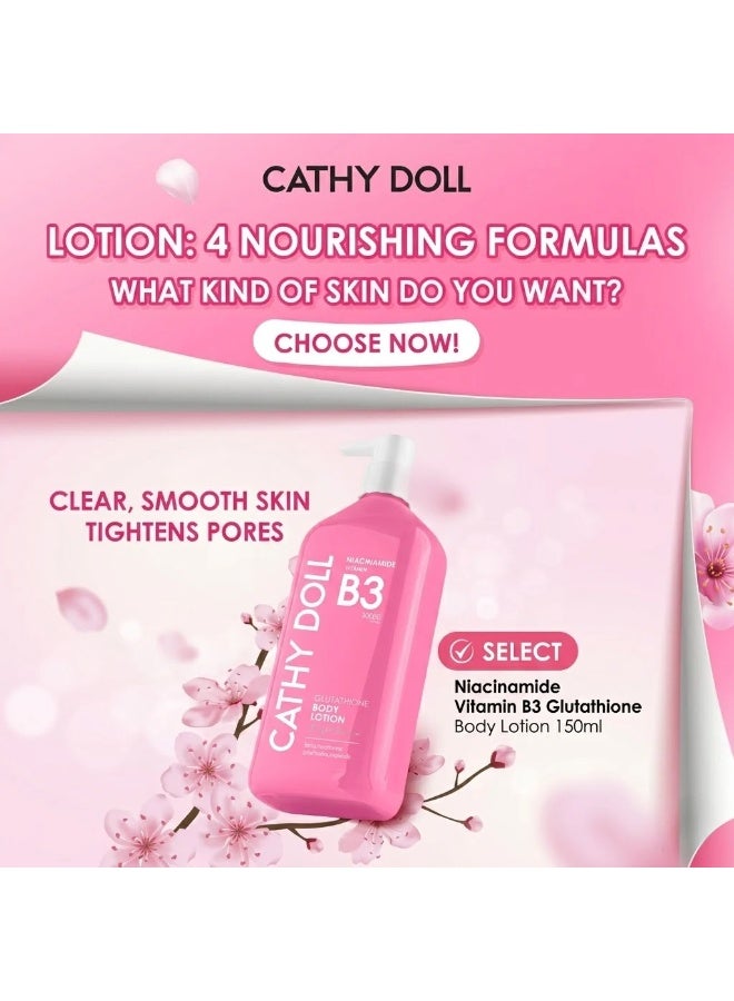 Cathy Doll Glow Naturally with Cathy Doll Niacinamide B3 Body Lotion — a luxurious body-care essential enriched with niacinamide, glutathione, and vitamin B3 to help nourish, brighten, and leave your skin feeling soft, smooth, refreshed, and beautifully radiant every day. - Image 4