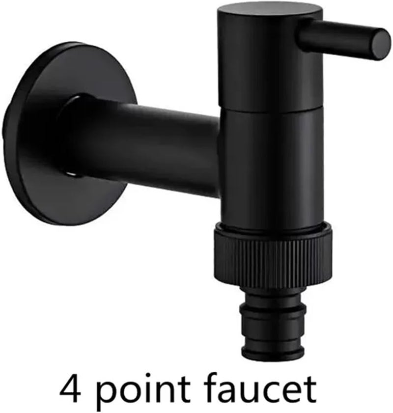 صنبور زاوية الحمام الأسود النحاسي المثبت على الحائط لغسالة الملابس وصنابير حديقة المسبح الخارجية - Image 5