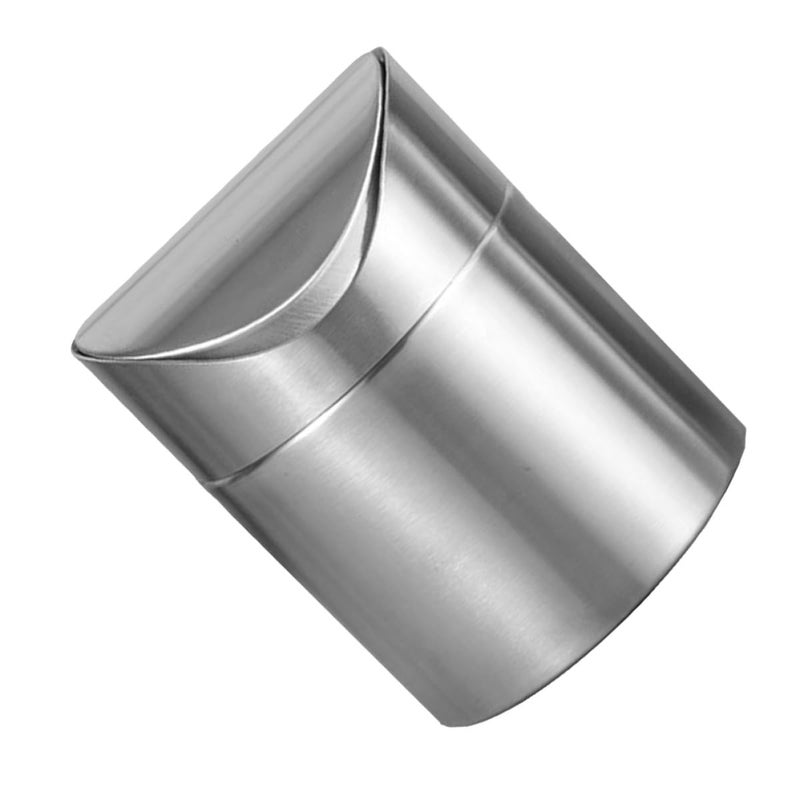 Windproof Mini Car Garbage Can Stainless Steel Desktop Ashcan Practical Small Trash Bin for Vehicle and Home Use - Image 1