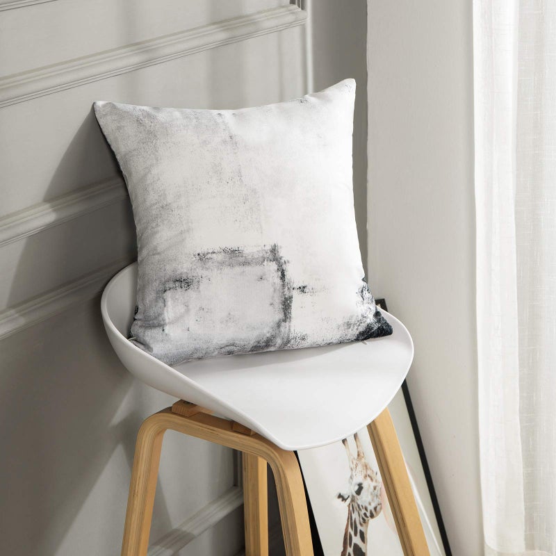 Britimes Britimes Throw Pillow Covers Modern Home Art Decor  16 x 16 Inches Set of 2 Pillow Cases Decorative  Abstract Oil Painting Pillowcases for Bedroom  Living Room  Cushion Couch Sofa  Black White  - Image 2