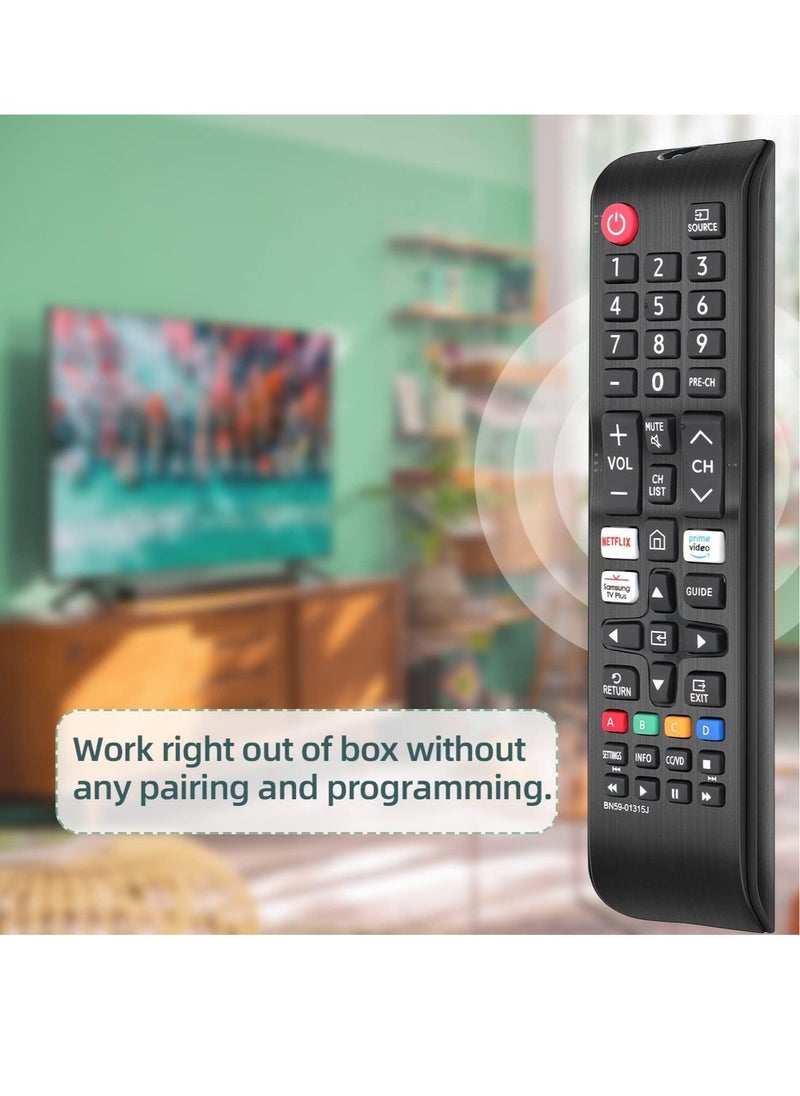 ELTRAZONE Remote Control BN59-01315J Replacement for Samsung-Smart-TV-Remote Samsung LED LCD QLED 4K 8K UHD 3D HDTV HDR Curved Crystal Smart TV with Netflix, Prime Video, Samsung TV Plus Button  - Image 4