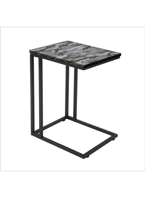 Nutcase Design C Shaped Side Table for Laptop Work on Sofa CouchStudy Breakfast Snack Serving End Tables for Living Room Bedroom Gray Camouflage