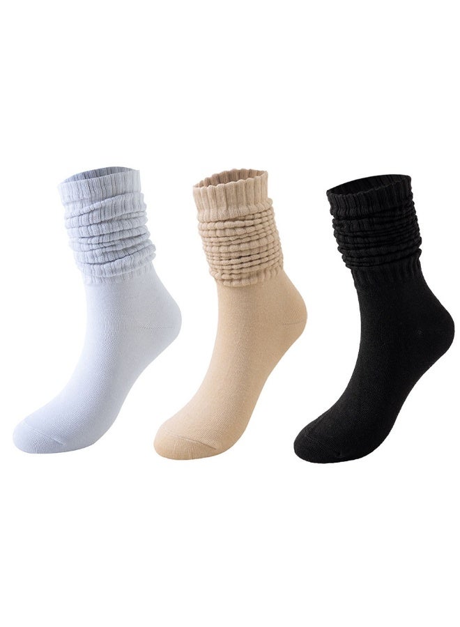 3 أزواج من الجوارب الطويلة للنساء، جوارب شتوية طويلة تصل إلى الفخذ، ناعمة ومريحة للارتداء اليومي والتمارين الرياضية والرياضة - Image 1