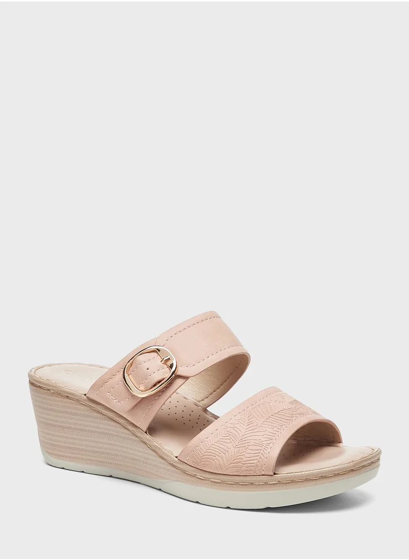 Le Confort Double Strap Wedge Sandals