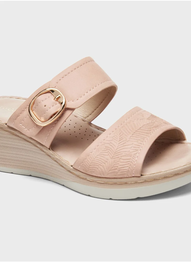 Le Confort Double Strap Wedge Sandals