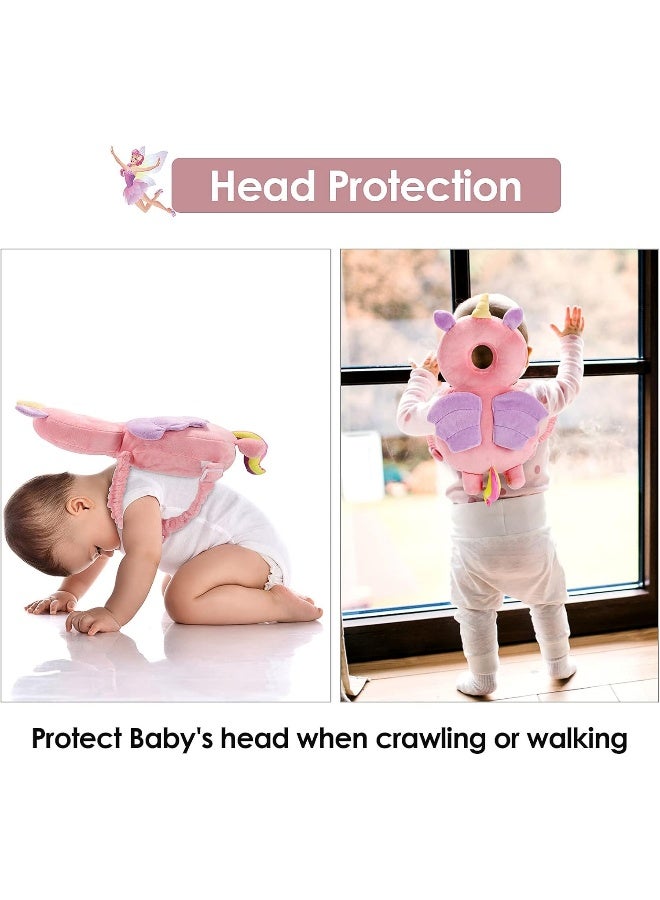 Umtiti Baby Head Protector Pad Safety Pad for Walking & Crawling, Toddlers Head Safety Adjustable Back-Pack, Pink Unicorn - Image 5