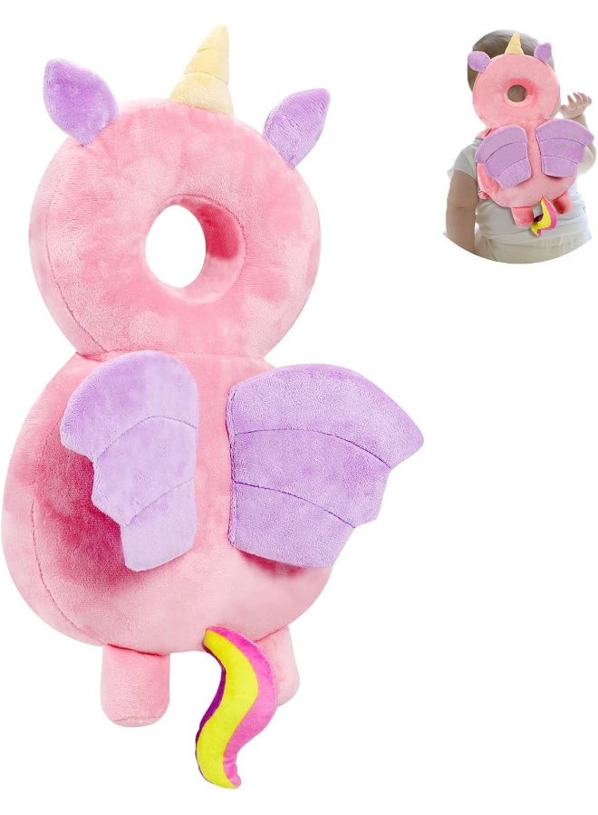 Umtiti Baby Head Protector Pad Safety Pad for Walking & Crawling, Toddlers Head Safety Adjustable Back-Pack, Pink Unicorn - Image 1