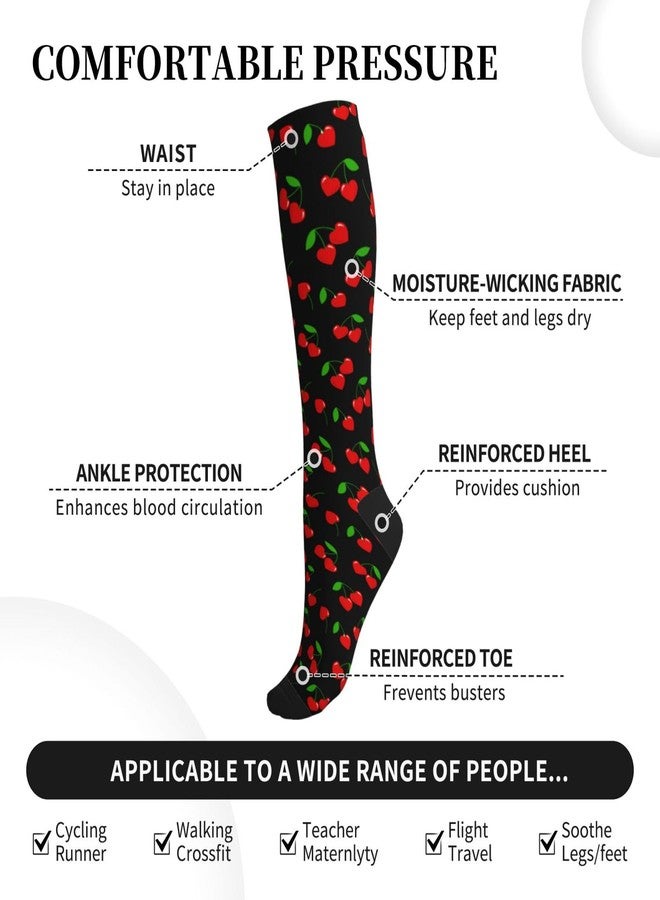 MOLIAN Red Hearts Cherry Compression Socks For Women Men Circulation, Best Support For Medical, Running, Nursing, Pregnancy - Image 5