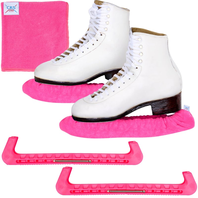 CRS Cross Skate Guards, Soakers and Towel Gift Set - Ice Skating Guards and Soft Skate Blade Covers for Figure Skating or Hockey - Image 1