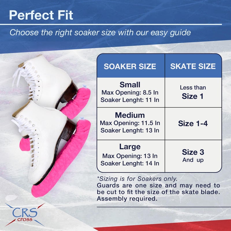 CRS Cross Skate Guards, Soakers and Towel Gift Set - Ice Skating Guards and Soft Skate Blade Covers for Figure Skating or Hockey - Image 3