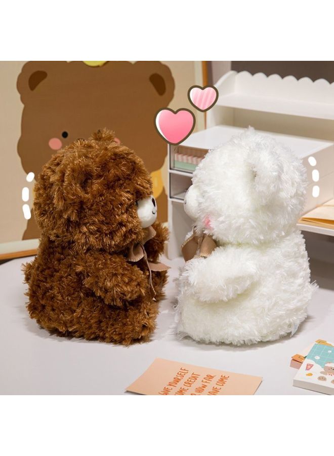 Cute Cartoon Hanhan Bear Grasping Machine Doll Plush Toy Stall Collar Tied Bear Throw Hand Gift Doll Gift-Colour:Silly Bear Brown-High:40cm