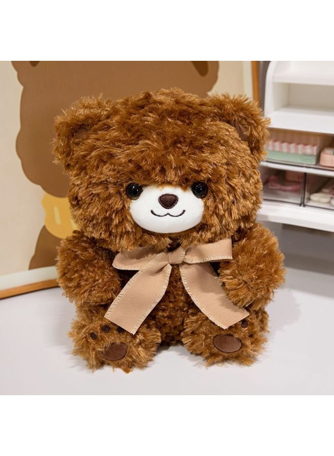 Cute Cartoon Hanhan Bear Grasping Machine Doll Plush Toy Stall Collar Tied Bear Throw Hand Gift Doll Gift-Colour:Silly Bear Brown-High:40cm