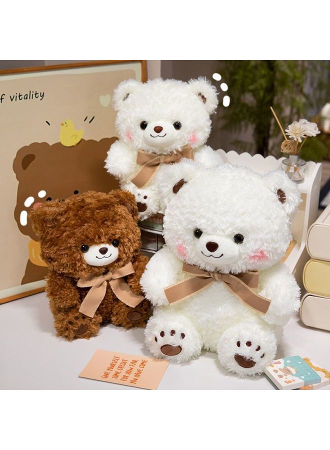 Cute Cartoon Hanhan Bear Grasping Machine Doll Plush Toy Stall Collar Tied Bear Throw Hand Gift Doll Gift-Colour:Silly Bear Brown-High:40cm