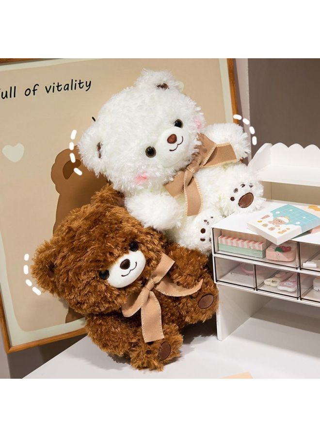 Cute Cartoon Hanhan Bear Grasping Machine Doll Plush Toy Stall Collar Tied Bear Throw Hand Gift Doll Gift-Colour:Silly Bear Brown-High:40cm