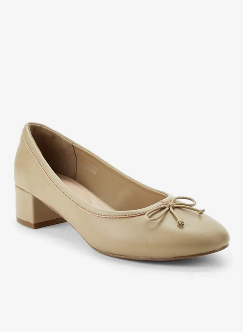 Celeste CREAM Women Bow Detail Block Heel Shoes for Women | Best Price UAE