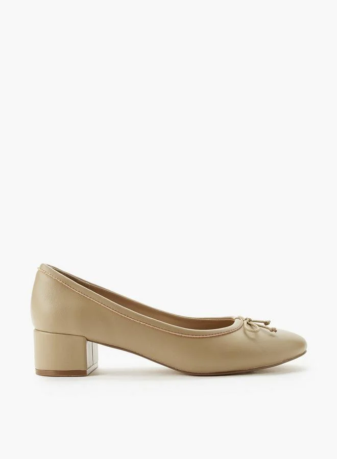 Celeste CREAM Women Bow Detail Block Heel Shoes for Women | Best Price UAE