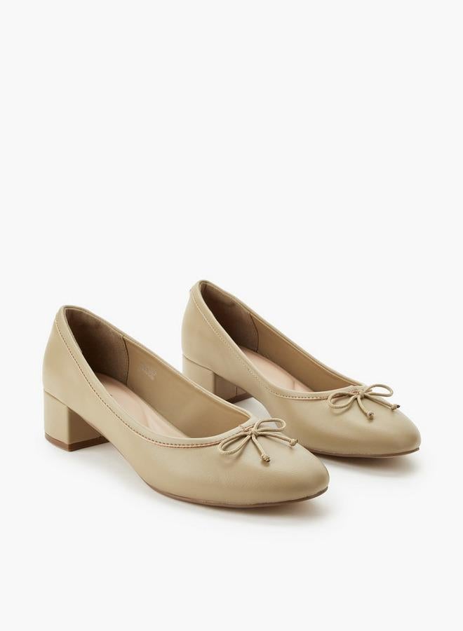 Celeste Women Bow Detail Block Heel Shoes - Image 1