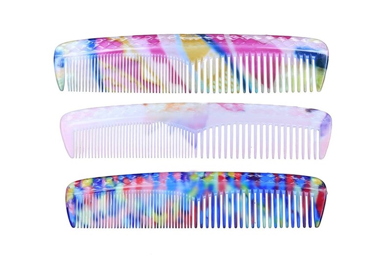 Maple Premium Dressing Detangling Printed Hair Comb Combo Set Italy Comb for Men,Women (Multicolour), Imported, Pack of 3 - Image 1