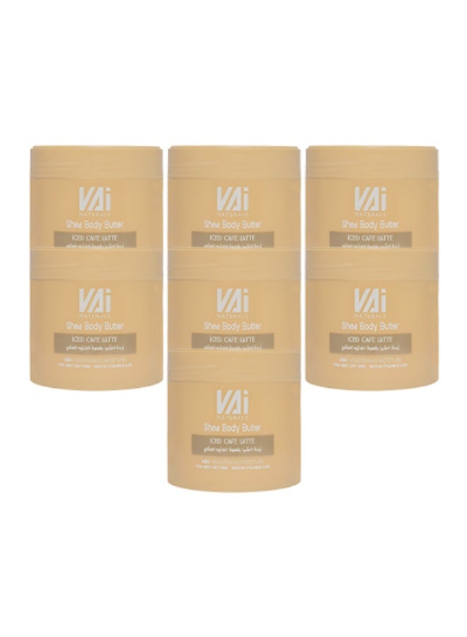 VAI 7 قطع كريم شيا بودي بنكهة لاتيه مثلج ترطيب مغذي يدوم 48 ساعة للبشرة شديدة الجفاف غني بفيتامين هـ - Image 1