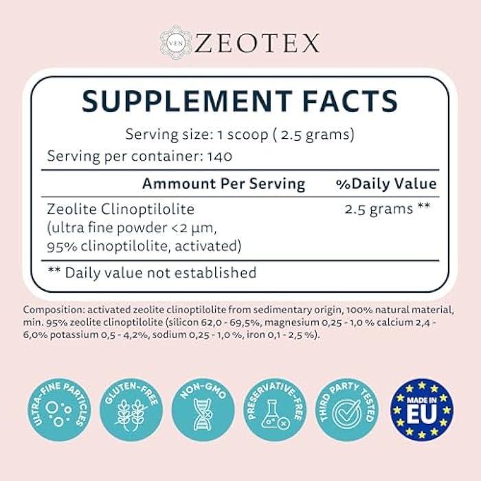 Zeotex 350g Zeolite Detox Powder – Clinoptilolite Supplement for Full Body Cleanse, Gut Health, Energy, Immune & pH Support | Natural Mineral - Image 3