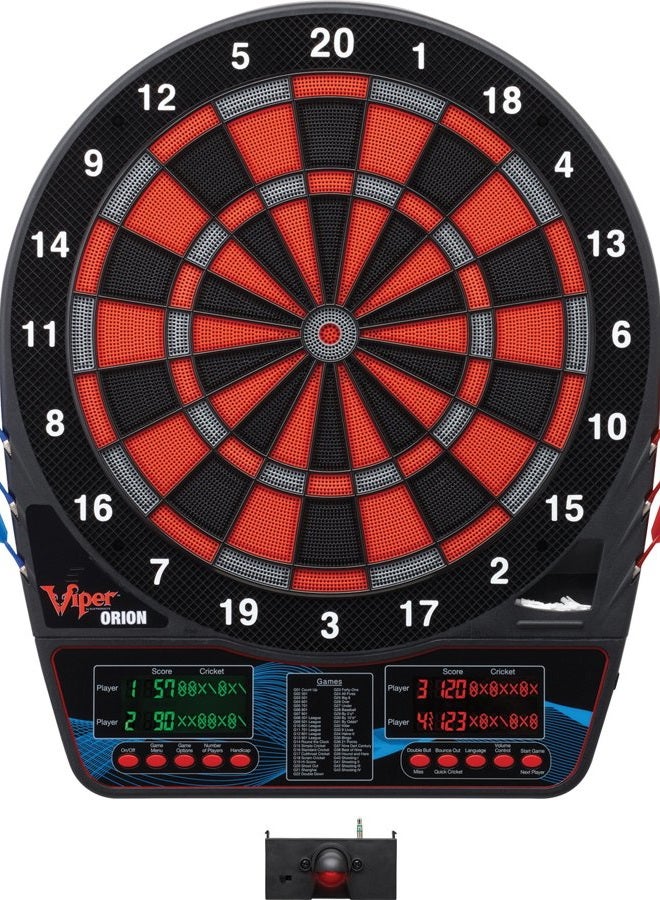 Viper Orion Electronic Soft Tip Dartboard with LaserLite Laser Throw/Toe Line Marker, red and black - Image 1
