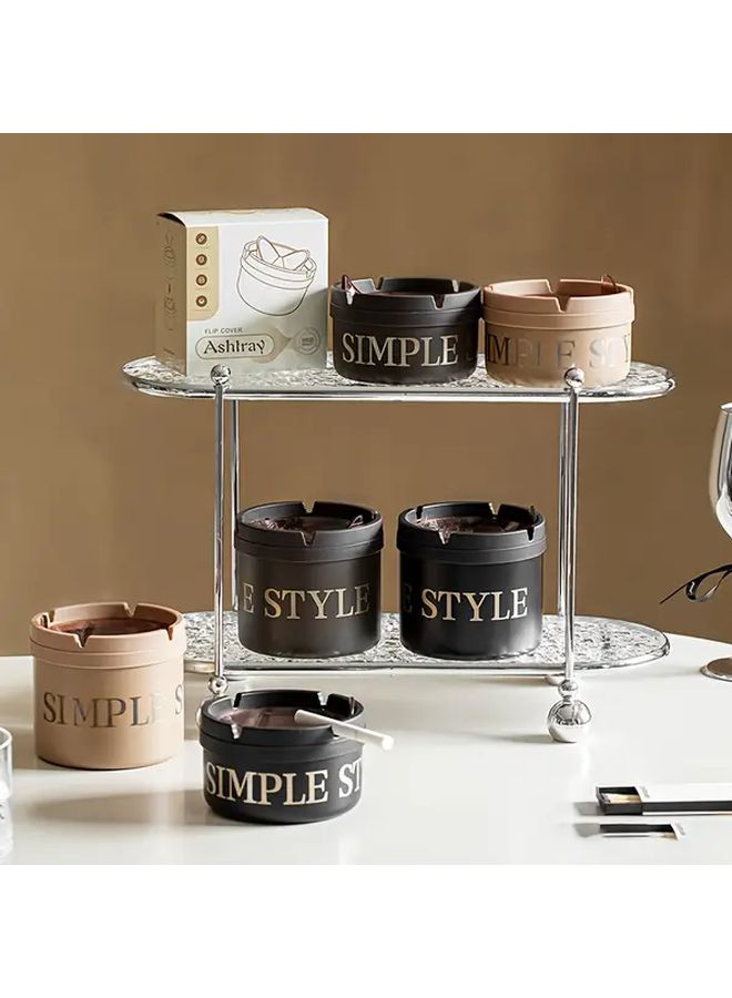 Pink Metal Windproof Ashtray Stainless Steel Clamshell Design for Home Hotel - Image 5