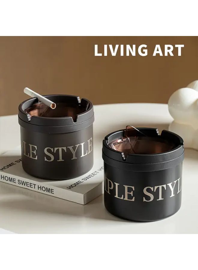 Pink Metal Windproof Ashtray Stainless Steel Clamshell Design for Home Hotel - Image 2