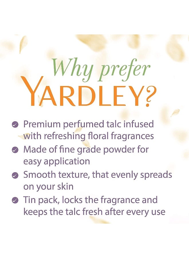 Yardley Imperial Sandalwood Perfumed Talcum Body Powder, Fresh Floral Scent, All Day Long, 250 gm - Image 3