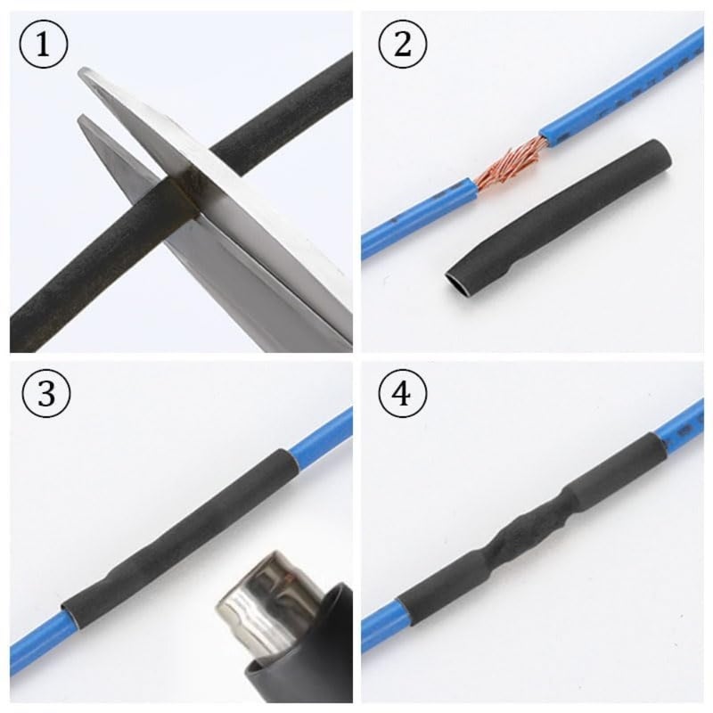 4mm Heat Shrink Tube, 10-Meter Shrink Sleeving, 2:1 Ratio for Cable Insulation, Wire Repair, Connector Sealing, Abrasion-Resistant Tubing, Black - Image 4