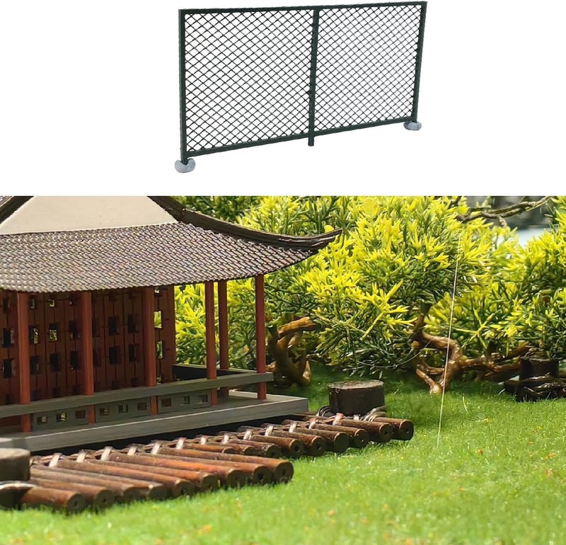 HO Scale Fence,Model Fence,Micro Landscape Decor,DIY,Creative Sturdy Scenery Accessories for Model Trains Diorama Scene, Green C - Image 4